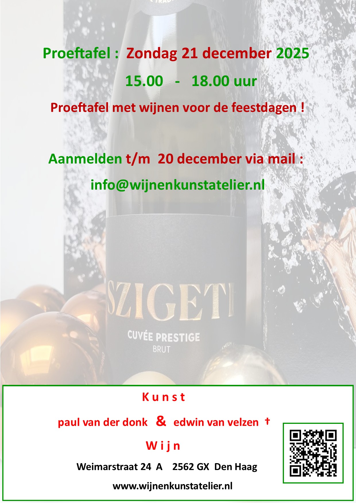 wijnproeverij proeftafel wijnen voor de feestdagen winetasting the Hague
